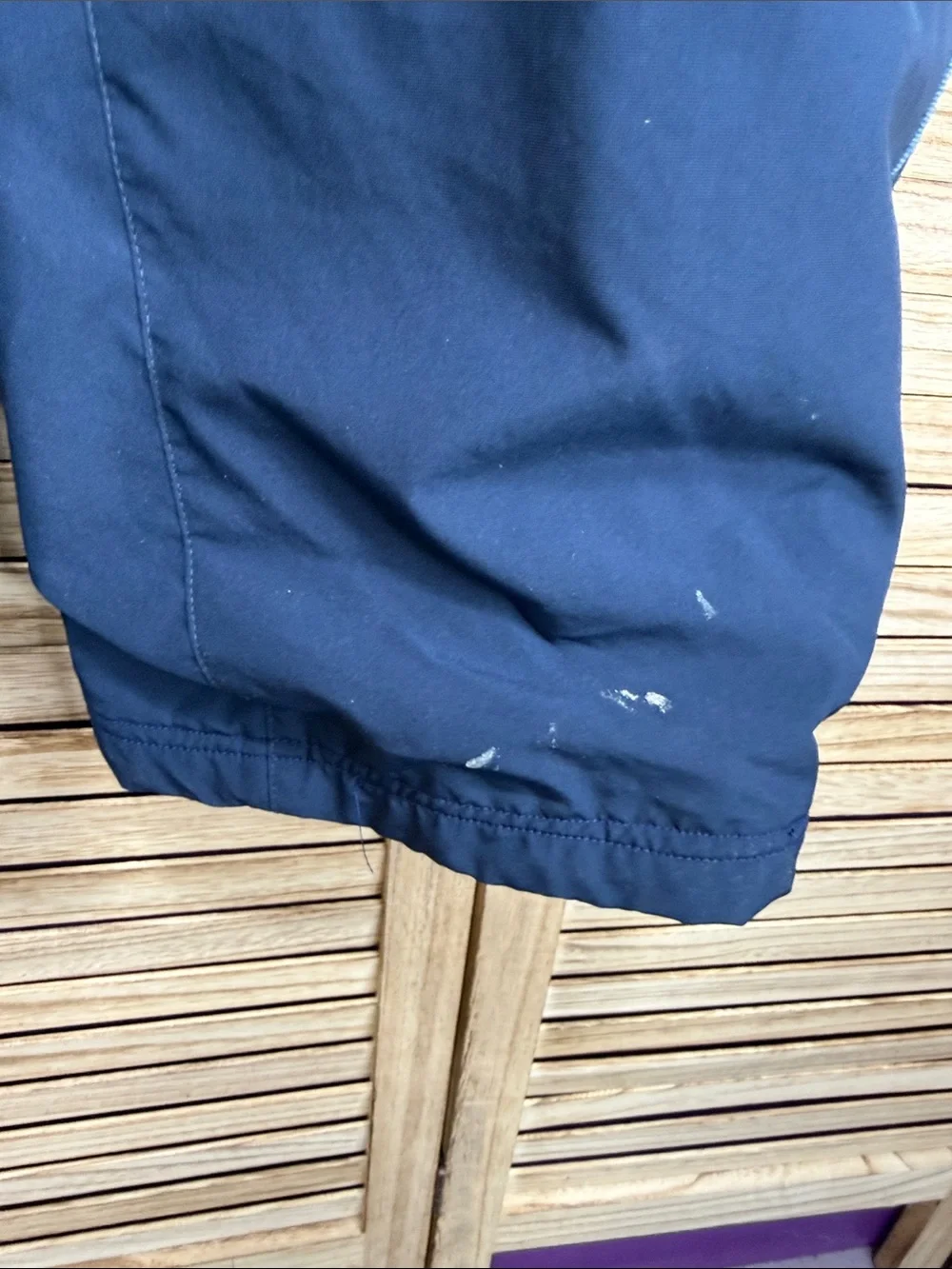 Nike Mens Navy Blue Track Pants with Light Blue Piping Lined Size L